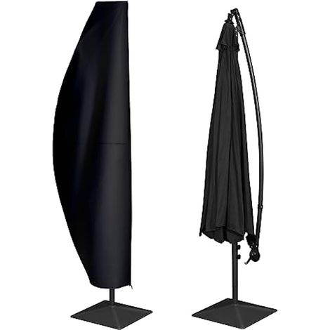 Housse pour parasol déporté de 2,7 à 4 m, imperméable 420D avec fermeture éclair, grande taille, noir (1/5)