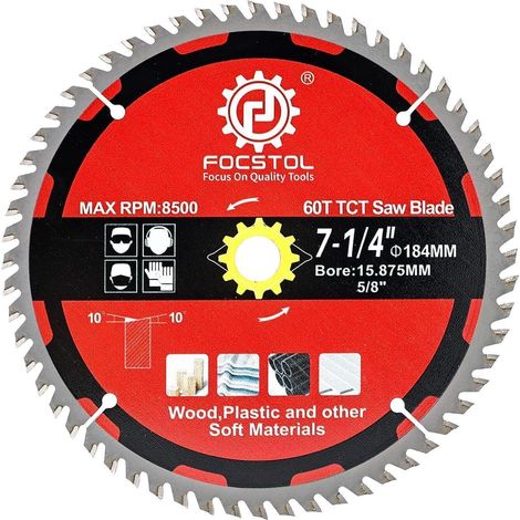 Kreissägeblatt Holz 184mm 60 Zähne Sperrholz Spanplatten 184mm 60T 1 (1/5)