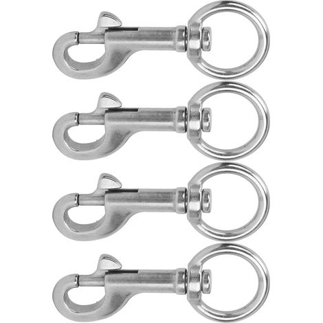 Lot de 4 mousquetons à œillet pivotants en acier inoxydable 316 de qualité marine, pour la plongée sous-marine, pour navire, n° 4 (1/5)