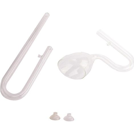 Tuyau d'entrée/sortie en verre pour aquarium de 16 mm, tube en forme de nénuphar, filtre externe pour plantes aquatiques, ensemble de tuyaux à ventouse (1/4)