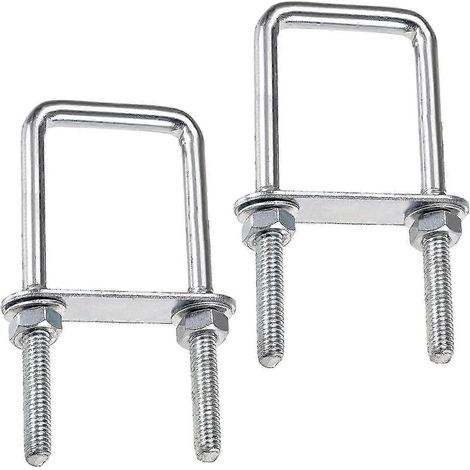 Boulon en U carré, boulon en U en acier inoxydable 60x120mm, boulon en U M8 avec écrou, plaque de cadre et rondelle, (60 X 120 Mm) (1/5)