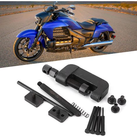 Ensemble de 13 outils pour chaîne de moto : dérive-chaîne, coupe-chaîne, séparateur, riveteuse (1/4)