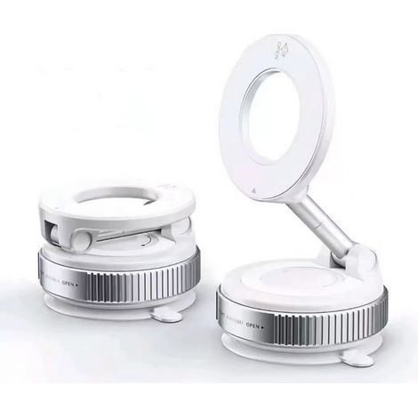 2025 Support Telephone Voiture pour [Nano Gel + Aspiration sous Vide], Porte Aimant Téléphone Voiture Magnetique 2400GF Ultra Puissant & 360° Réglable Pliable pour iPhone 17/16/15/14/13, blanc (1/4)
