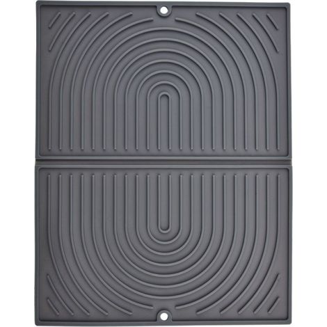Tapis d'égouttage en silicone, tapis absorbant de cuisine, tapis de séchage pliable, tapis d'évier antidérapant, séchage rapide, résistant à la chaleur, 43×34 cm (gris). (1/5)