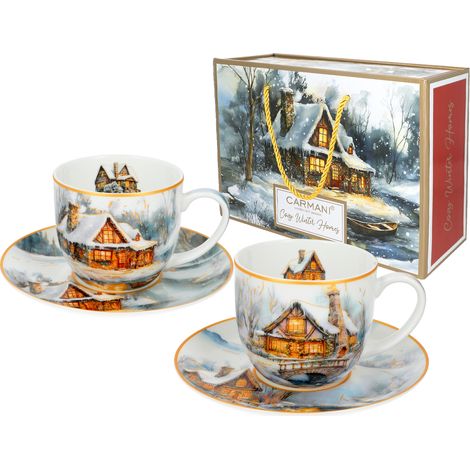 Set di 2 tazze natalizie PER un regalo invernale CASA Nell'abbraccio dell'inverno (1/5)