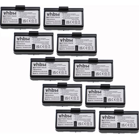 vhbw 10x Batteries compatible avec Sennheiser Audioport A1, A100A, H100, H200 casque audio, écouteurs sans fil (60mAh, 2,4V, NiMH)