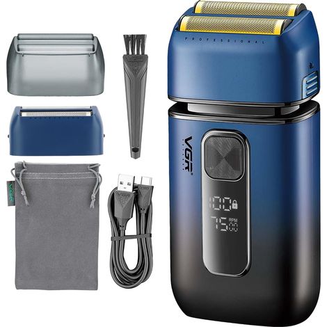 Rasoir électrique pour homme – 7500 tr/min – Tondeuse pop-up – Batterie rechargeable USB-C de 120 minutes – Rasoir sans fil pour homme – Rasoir sans fil pour homme, visage, cheveux, barbe, cou (1/5)