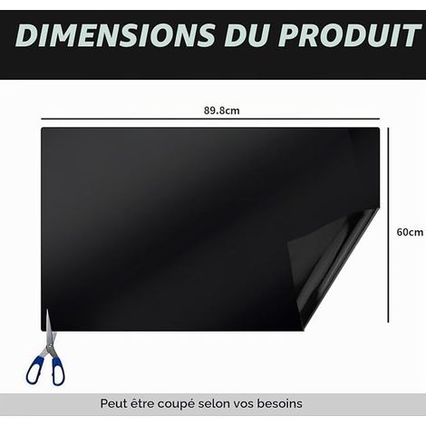 60 x 90 cm Silicone Hob Cover Protector Mat for Induction Hob, Heat Resistant and Prevents Scratches of the Hob for Kitchen (Black) (1/4)