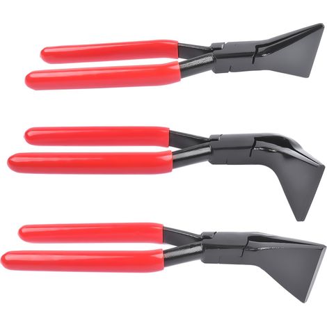 Biegezange Blechbiegezangen-Set 3-teilig Gerade Kantenzange 0°, 45° und 90°, schwarz brünierter Kohlenstoffstahl, rot