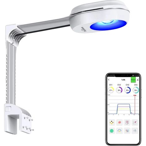 Lampada LED per acquario, spettro completo, controllabile tramite Wi-Fi, Hertz RL60 bianca, spina europea. (1/2)