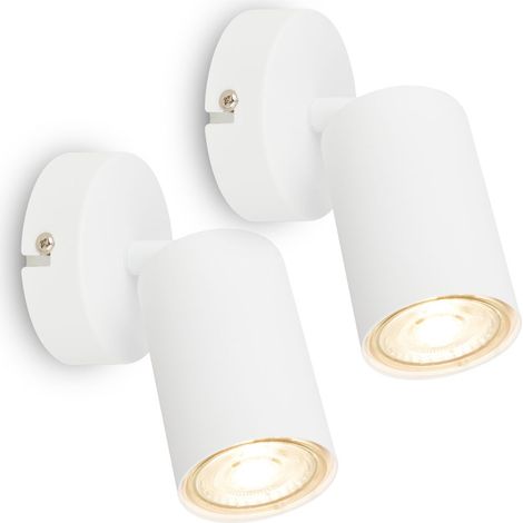 Briloner TIB 2er Set LED Wandspot, Schwenkbar, exkl. 1 x LED/GU10 max. 9 W, Weiß, Ø8x15,5 cm