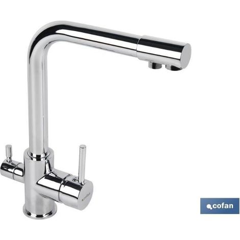 COFAN grifo de cocina monomando 3 vías adaptable para osmosis