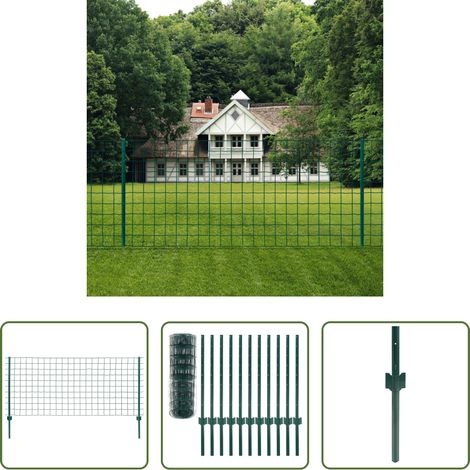 Clôture pour animaux - Clôture Euro Acier 20x0,8 m Vert (1/5)