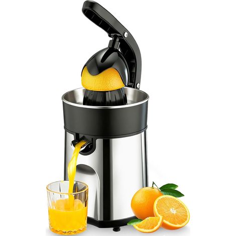 1 Presse Agrumes Électrique, 2 Cônes Amovibles, Acier Inoxydable, Sans Bpa, Pour Orange, Citron (1/5)