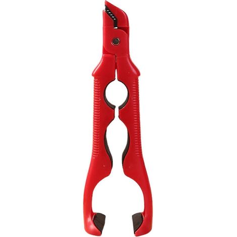 Pince à assiettes chaudes 3 en 1 (rouge) : pince résistante à la chaleur, pince à bols antidérapante. (1/5)