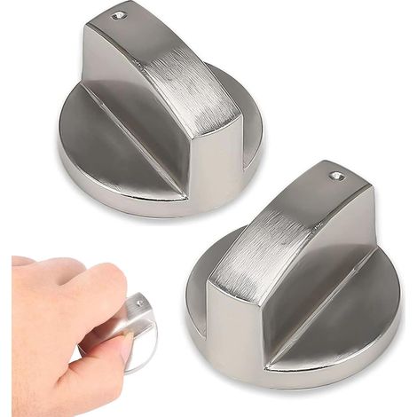 Gasschalter, Set aus 2 Metallknöpfen, kompatibel mit Kochfeldern, universeller Drehschalter, kompatibel mit Herden und Backöfen. (1/5)
