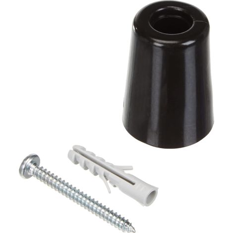 Brinox Ferma Porta Grande con Vite, Ver Portascopino, Nero, 5 x 3.7 x 3.7 cm