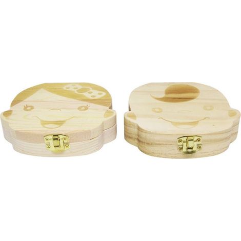 Milchzahnbox als Erinnerungsstück für Mädchen, Zahnhalter aus Holz, Geschenk zur Babyparty oder Neugeborenen (1/5)