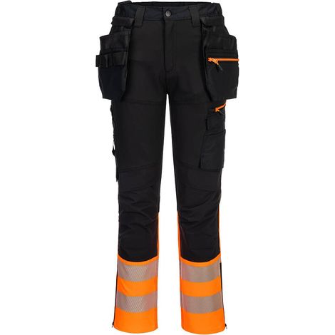 Pantalon Holster Pw3 Hi-vis Classe 1 - 28 - Orange/noir - Portwest