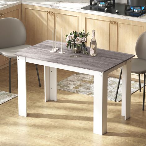 Moderner Küchentisch mit großer Tischplatte, Platz für 4-6 Personen, aus Spanplatte, 120 x 69 x 75 cm, grau