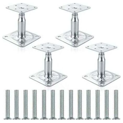 Supporto per colonna regolabile in acciaio zincato da 100 a 150 mm, supporto per tetto per costruzioni pesanti - Confezione da 4