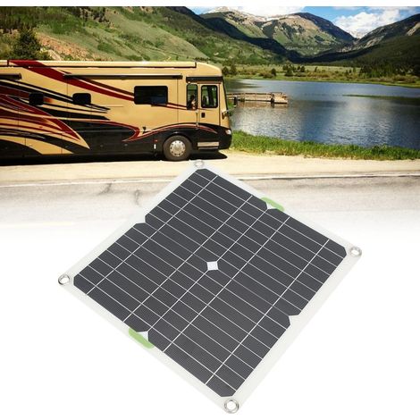 Accessoires pour camping-car : panneau solaire monocristallin 200 W, pince de batterie à double interface USB + câble allume-cigare, chargeur de batterie 12 V avec faisceau USB 10 en 1 (1/5)