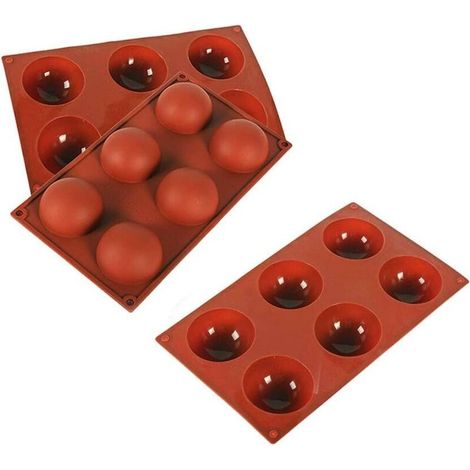 3 Pcs Silicone Molds 6 Holes Dome Shape Silicone Cake Molds Jelly Pudding Candy Mold (1/5)