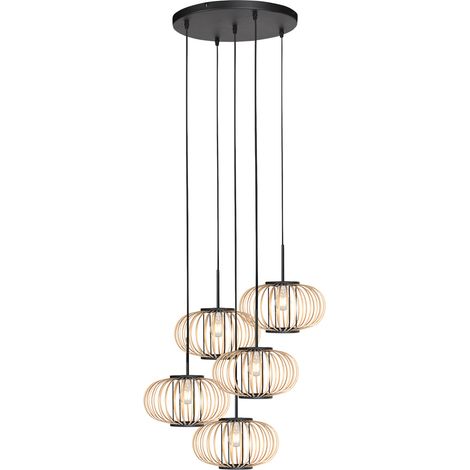 Mexlite - lampada a sospensione - HaloSwap - naturale nero -