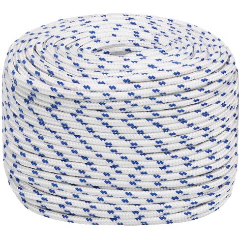Corde utilitaire polyvalente 6 mm 25 m Blanc et bleu PP vidaXL