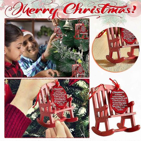 Pendentif chaise commémorative sapin de Noël, pendentif chaise rouge de Noël, décoration de Noël (1/5)
