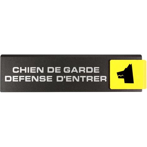 Plaque de porte Défense d'entrer chien de garde - Europe design 175x45mm - 4260976