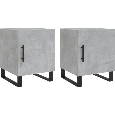 Set di 2 comodini con vano con anta 40 x 40 x 50 cm multistrato grigio DEC035395