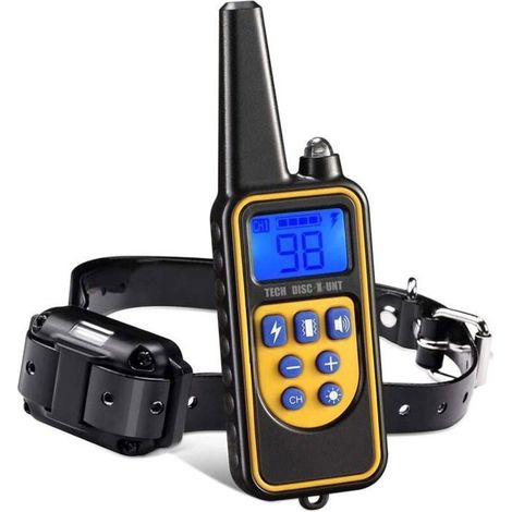 Collier Dressage Chien Rechargeable 1000m, Vibration Son Choc Lumière, IPX7 Étanche Distance (1/4)