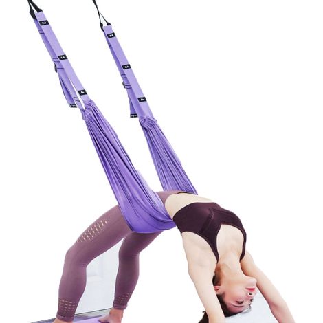 Yogagurt für Dehnung und Flexibilität – Stretchband für Beine und Rücken – 210 x 100 cm – Fitnessgurt für Spagat und Handstand – Aerial-Yoga-Schaukel – Verbessert die Flexibilität – Ideal für Tanz, Ba (1/4)