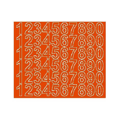 Autocollants chiffres auto-adhésifs 3 cm orange mat (1/2)
