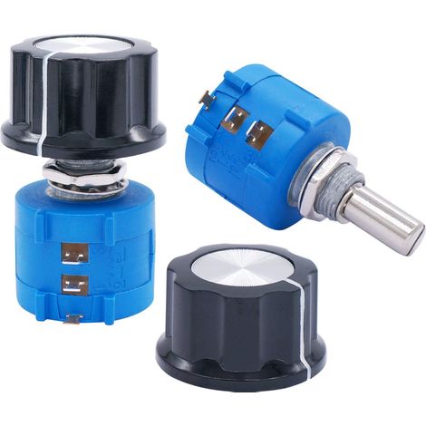 Taiss /2 pezzi 100 K Ohm 10 marce, potenziometro di precisione multifusione, resistenza di regolazione + 2 bottoni 3590S-2-104L (1/5)