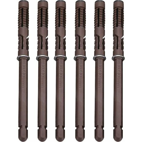 Support Pour Étagère Flottante - Fixation Invisible Murale - Diamètre 10 mm - Longueur 100 mm - Charge Max 20 kg - Lot de 6 (1/5)
