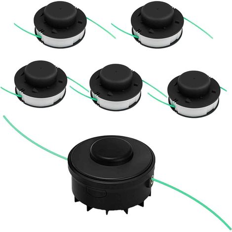 Tête de débroussailleuse C2-2 et bobines de rechange pour débroussailleuse Stihl C2-2 FSA 56, 1 tête de débroussailleuse, 5 bobines, numéro de pièce 4008 710 2103 (1/5)