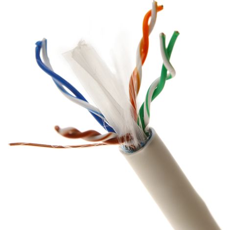 BeMatik - Enrouleur de câble réseau ethernet FTP rigide gris Cat.6 de 305 m (1/4)