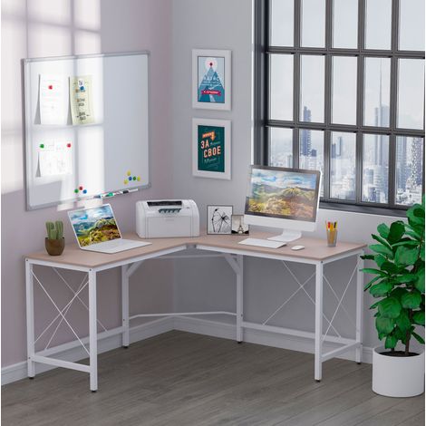 MEUBLIV Scrivania angolare 150 x 150 x 76 cm naturale – ottimizzazione angolo (1/5)