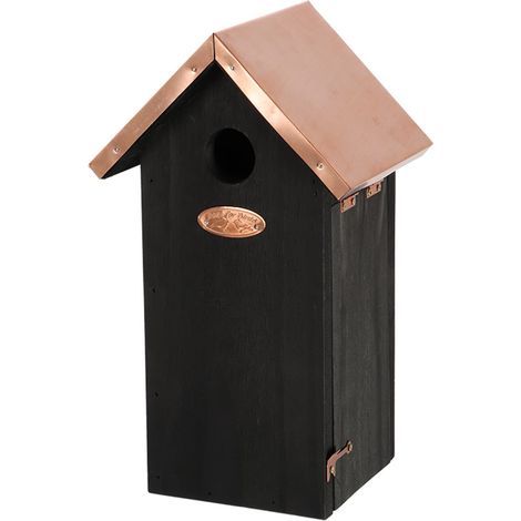 Esschert Design Nistkasten Kohlmeise Schwarz mit Kupferdach - 100 % FSC® Holz (1/4)
