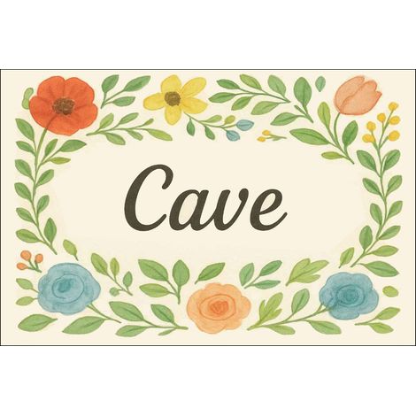 Plaque de porte fleuri en métal Cave