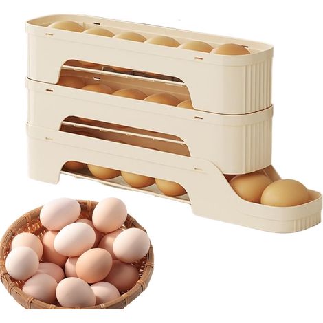Organizzatore di uova – Dispenser automatico di uova, ventilato, organizer e contenitori da cucina multistrato, accessori per la cottura sul piano di lavoro, porta del frigorifero