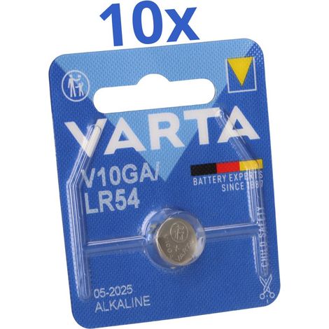 10x Varta Knopfzelle Electronics V 10 GA Alkaline 1,5 V 1er Blister (1/5)