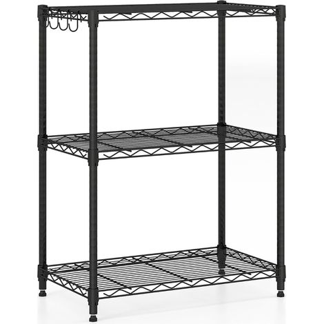Ripiano regolabile in metallo 59 x 34 x 79 cm robusto montaggio senza attrezzi stile moderno metallo nero 200020837