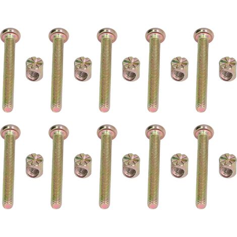 Lot de 10 vis à tête cylindrique à six pans creux M6x60mm en acier inoxydable zingué pour lit bébé et meuble boulonnerie (1/5)