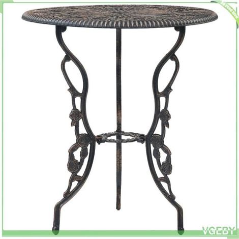 Salon de bistro 3 pcs - FAF EICY - 47858 - aluminium coulé - motif floral - bronze (1/5)