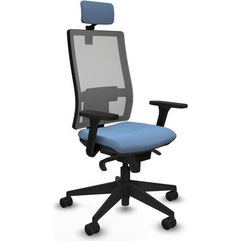 piqueras-y-crespo Chaise de bureau bleu ciel confortable (1/3)