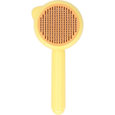 Brosse pour chat jaune dents rondes douces anti-chute poils, idéale pour chatons et chiens à poils longs ou courts, lot de 1. (1/5)