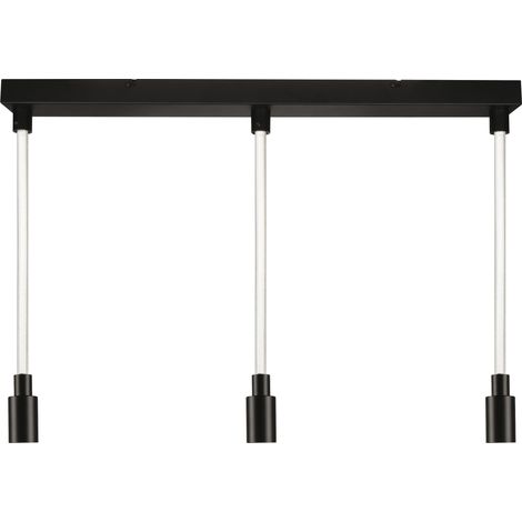 OSRAM OSRAM DECOR Suspension Glow LINÉAIRE 3x E27, 28W, 1400lm, 2700K, Noir, Acier/Plastique, illuminé (1/5)